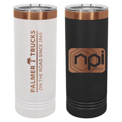 Polar Camel 22oz ION-Plated Rose Gold Skinny Stainless Steel Tumbler w/ Sliding Lid