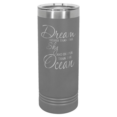 Polar Camel 22 oz. Dark Gray Skinny Tumbler with Slider Lid