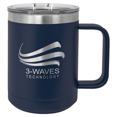 Polar Camel 15 oz. Navy Blue Vacuum Insulated Mug with Slider Lid