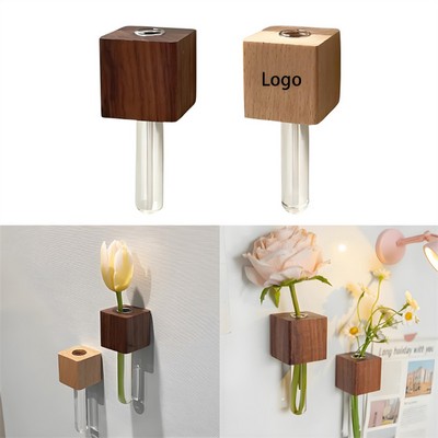 Solid Wood Flower-raising Magnetic Refrigerator Magnet