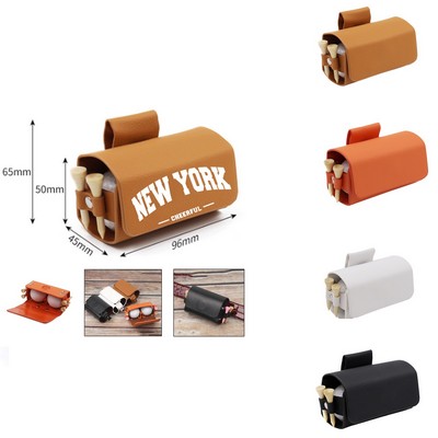 PU Leather Golf Ball Pouch with Tee Holder