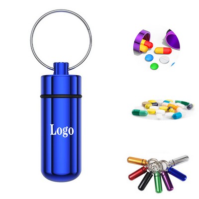 Waterproof Aluminum Keychain Pill Organizer