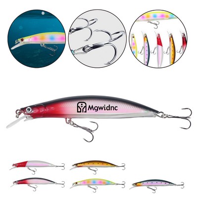 22g Laser Painted Minnow Hard Lure Bait with Sharp Hooks for Long Casting