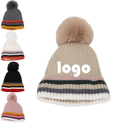 Pom-Pom Knitted Hat