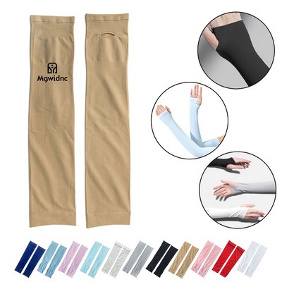 Fingerless Cooling Arm Sleeves UV Protection Sunblock for Men Women Outdoor Cycling Sports