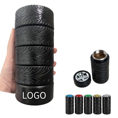 11 Oz Stainless Steel Car Tire Design Insulated Travel Mug