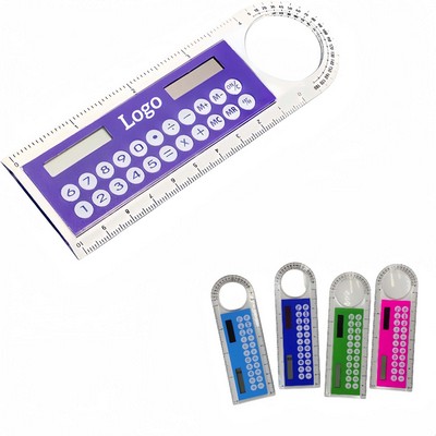 Solar-Powered Magnifying Glass Calculator Ruler
