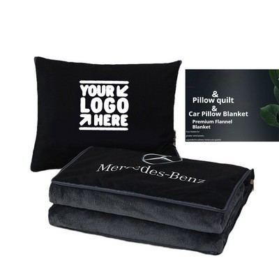 Convertible Travel Cushion and Blanket Set For Car