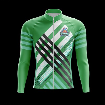 Unisex Full Color Long Sleeve Cycling Jersey Fleece Lining