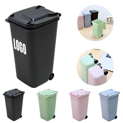 Portable Square Mini Desktop Garbage Trash Bin Pen Holder