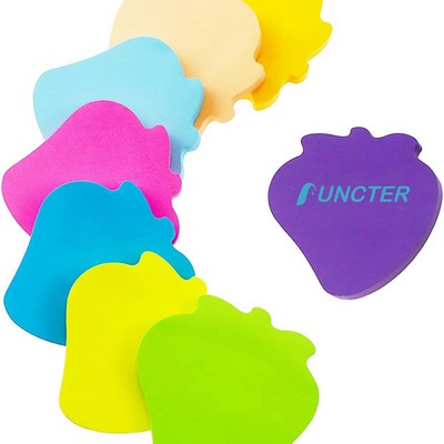 50 Sheets 2.75 inch Adhesive Strawberry Shape Sticky Notes Notepaper