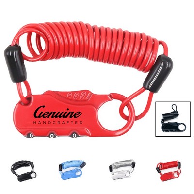 Heavy Duty Zinc Alloy Combination Cable Lock