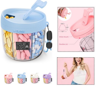 Cute Pill Dispenser with 7 Large Compartments