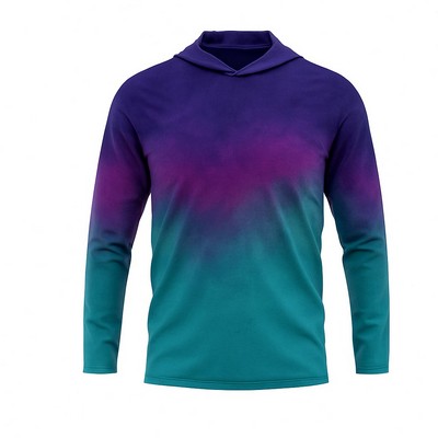 Brushed Milk Silk Long Sleeve Hooded T-Shirt Unisex Sublimation 160G