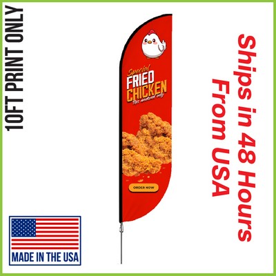 Super Flag 10' Single Sided (Print Only) - Made in the USA