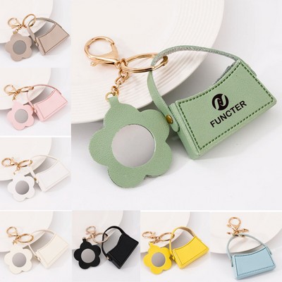 Mini Bag Keychain With Flower