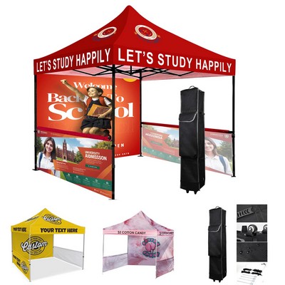 10' x 10' Business Steel Frame Tent Kit with Full Back and Two Half Sides