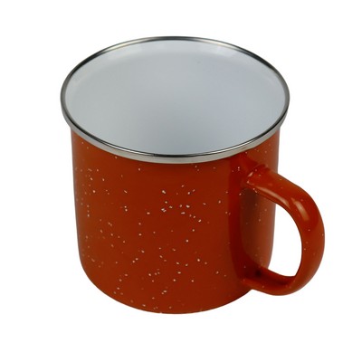 Endura 20 oz Orange Enamel Mug with SS Rim