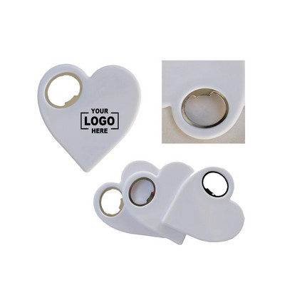 Heart-Shaped Zinc-Alloy Beverage-Coaster Opener