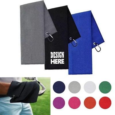 Premium Microfiber Golf Towel with Durable Aluminum Clip(Ocean)