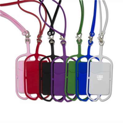 Silicone Mobile Phone Lanyard Card Holder