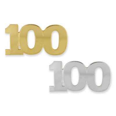 Number "100" Lapel Pin - Gold or Silver