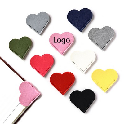 Leather Heart Shaped Bookmark
