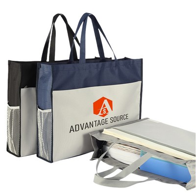 A3 Oxford Fabric File Tote Bag With Smooth Zippe