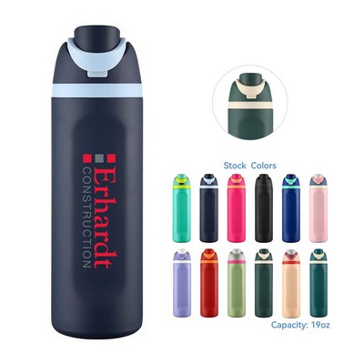 19 oz Stainless Steel Insulated Water Bottle with Straw