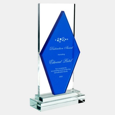 Blue Diamond Award with Clear Base