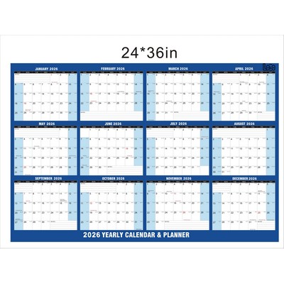 2026 24" x 36" Yearly Wall Calendar & Planner