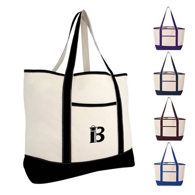 Canvas Tote Bag W/ Front Pocket