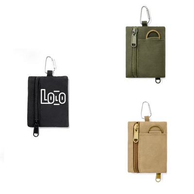 Mini Tactical Pouch with Keyring and Carabiner Clip