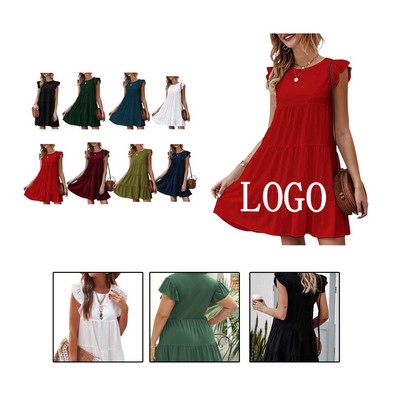 Pleated Cotton Skirt Dress