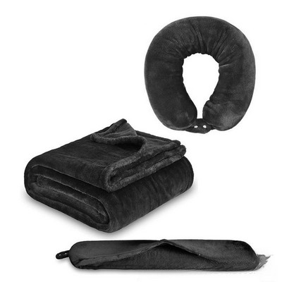 2-in-1 U-Shaped Travel Pillow and Blanket Set