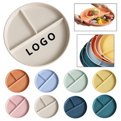3-Compartment Round Plastic Food Plate