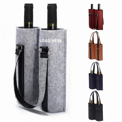 Felt Dual Bottle Wine Tote