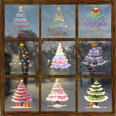 Christmas Window Clings Xmas Tree Window Stickers