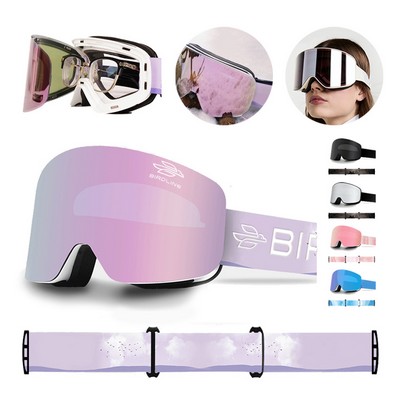 Magnetic Anti-Fog UV400 Protection Snow Goggles
