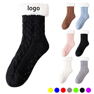 Fleece Lined Non Slip Slipper Socks For Winter Comfort