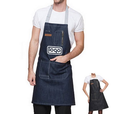Denim Apron with Pocket
