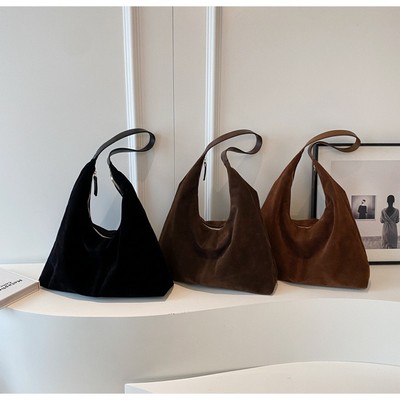 Women's Trendy Suede Tote Bag Shoulder Bags For Women Fall Underarm Bag Winter Hobo Bag Work Purses