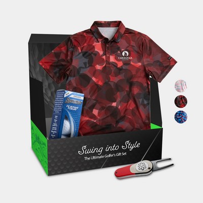 YATTA Golf® Freedom Men's Polo Shirt, Srixon® Golf Balls & Pitchfix® Icon Divot Tool Gift Set
