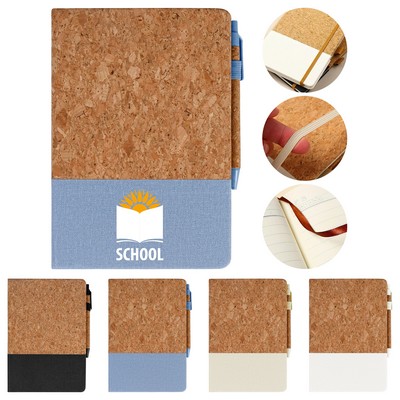 Cork & Linen Journal Notebook with Pen