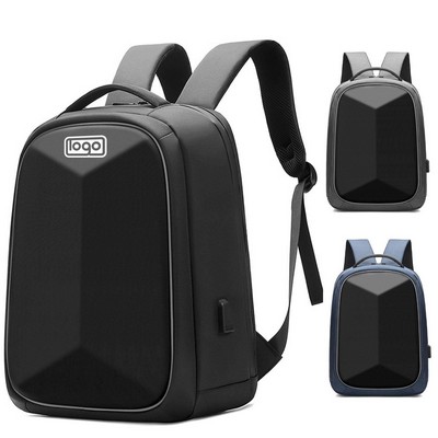 Oxford Hard-Shell Laptop Backpack with USB Charging Port