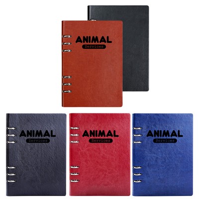 Debossed PU Leather A5 Spiral Notebook