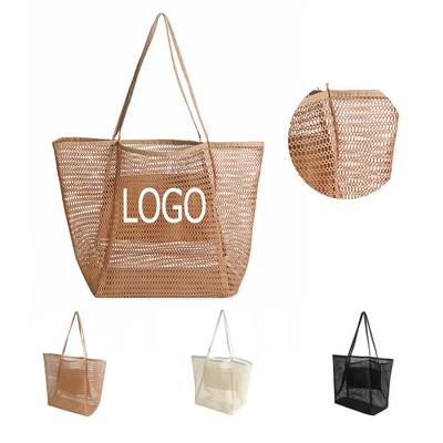 Mesh Beach Tote Bag for Women