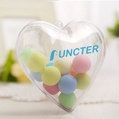 3.15" Acrylic Heart Shaped Fillable Ornaments DIY Christmas Ball