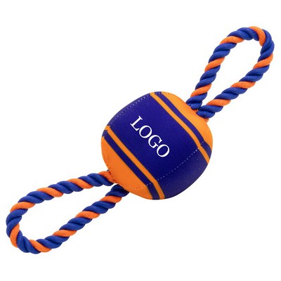 Durable Cotton Interactive Dog Toy w/ Rope Handles & Ball