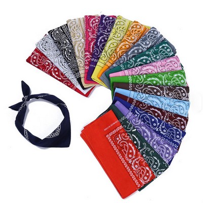 Polyester Paisley Bandana Square Scarf Headwear